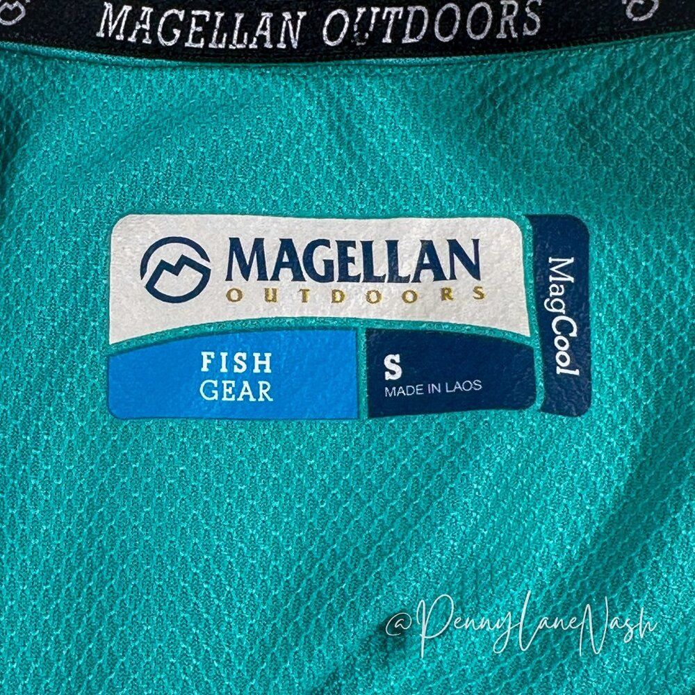 Magellan Outdoors Fish Gear MagCool 1/2 Zip Shirt Top Blue - Picture 5 of 10
